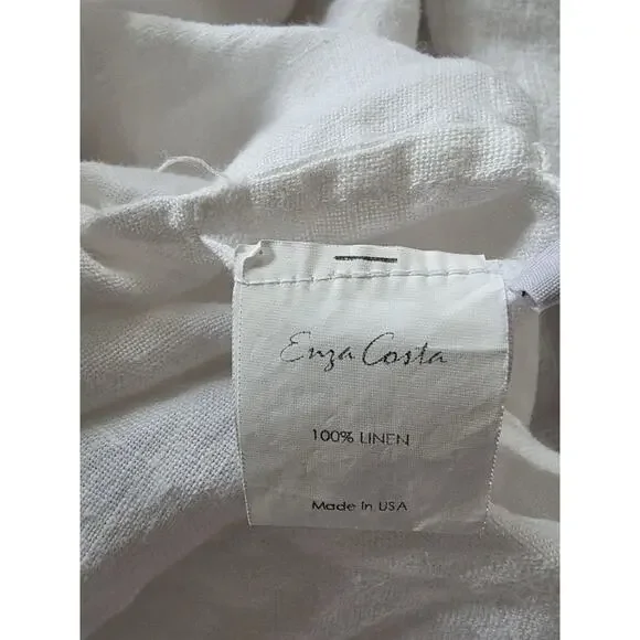 Enza Costa X REVOLVE Linen Maxi Shirt Dress in White Large A001826